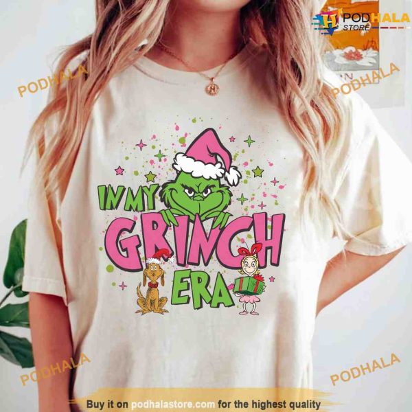 In My Grinch Era Design Shirt, Grinch Santa Claus Christmas Sweatshirt
