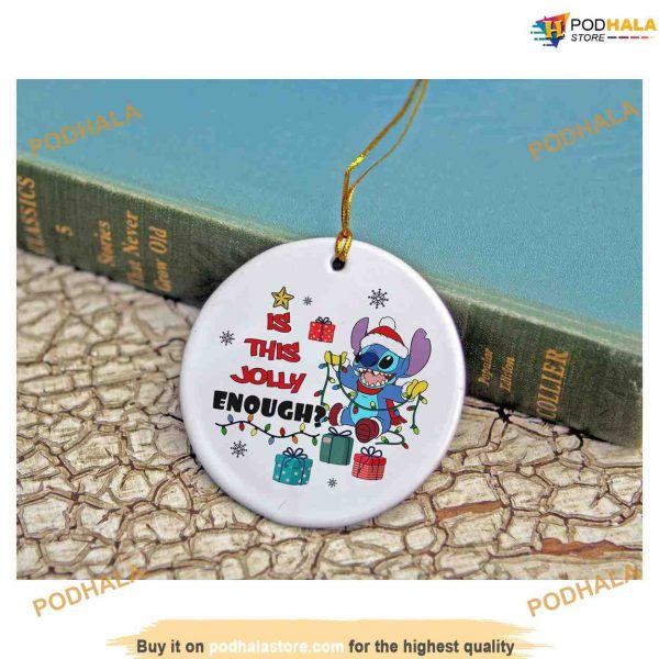 Is This Jolly Enough Ornament 2023, Stitch Christmas Decorations