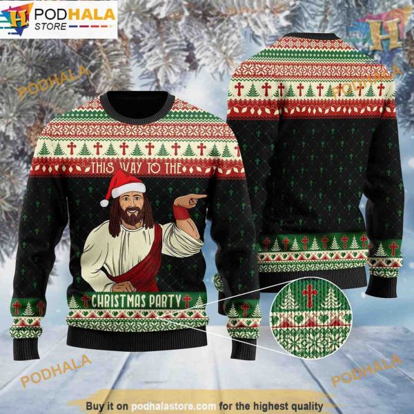 Jesus Christmas Party 3D Ugly Sweater, Family Ugly Christmas Sweater