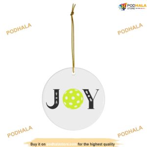 Joyful Pickleball Christmas Ceramic Ornament, Custom Family Ornaments