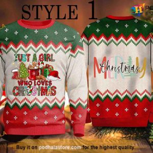 Just a Girl Who Loves Christmas Naughty Ugly Sweater