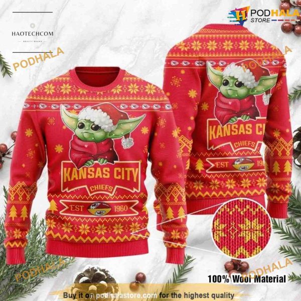 Kansas City Chiefs Baby Yoda NFL Ugly Christmas Sweater