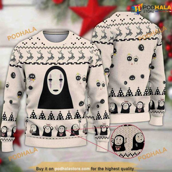 Kaonashi No Face So Cute Christmas Funny Ugly Sweater
