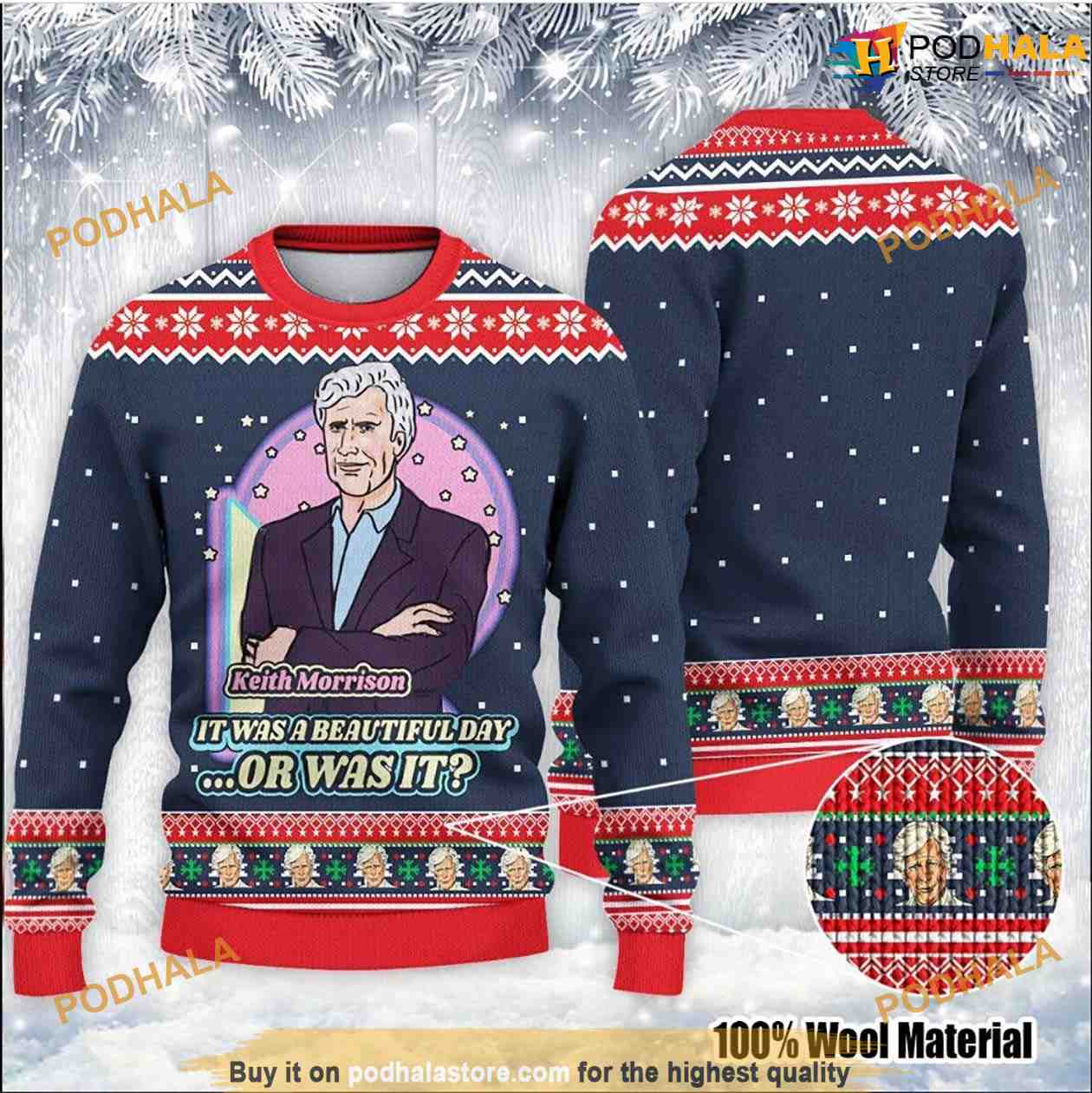 Keith Morrison It Was A Beautiful Day Or Christmas Funny Ugly Sweater -  Bring Your Ideas, Thoughts And Imaginations Into Reality Today