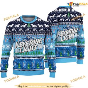 Keystone Light Moutain Beer Christmas 3D Funny Ugly Sweater