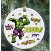 Kids Personalized Hulk Christmas Ornament, Unique Disney Christmas Ornaments