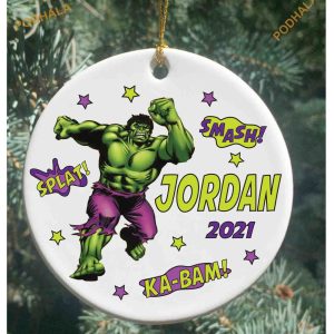 Kids Personalized Hulk Christmas Ornament, Unique Disney Christmas Ornaments