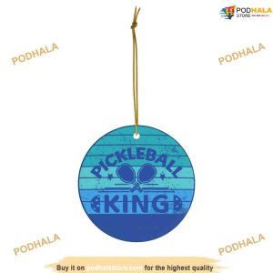 King of Pickleball Christmas Ornament, Family Christmas Tree Ornaments