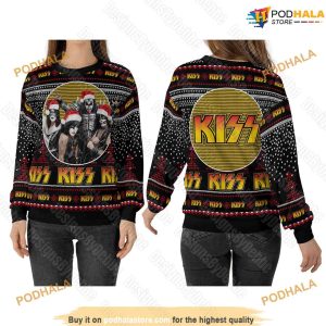 Kiss Rock Music Christmas 3D Funny Ugly Sweater