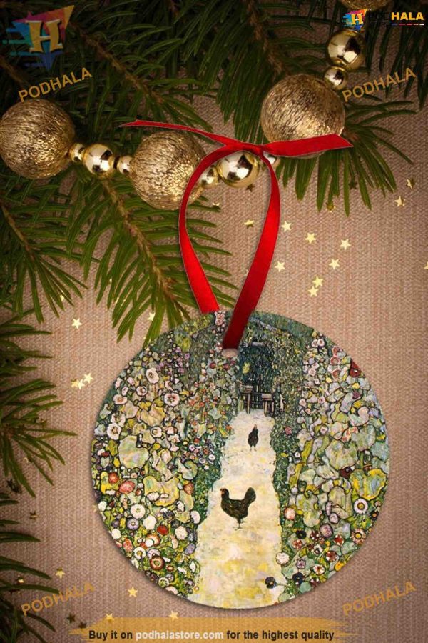 Klimt Chicken Holiday Ornament, Personalized Family Ornaments