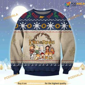 L O T R mix With Peanuts Christmas Funny Ugly Sweater