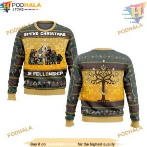 LOTR Fellowship Ugly Christmas Sweater, Funniest Ugly Christmas Sweater