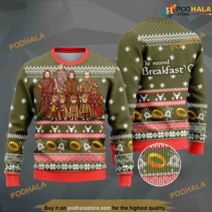 LOTR The Second Breakfast Club Friends Christmas Sweater