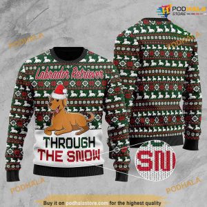 Labrador Retriever Through The Snow Christmas All Over Print Ugly Holiday Sweater