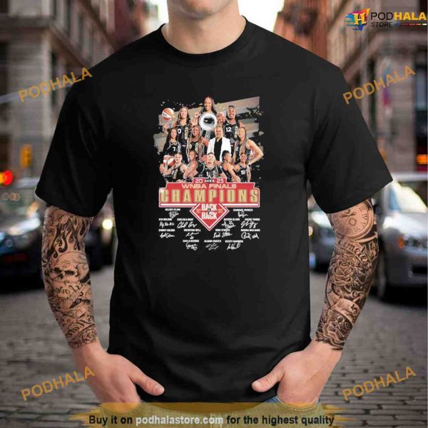 Las Vegas Aces Team 2023 WNBA Finals Champions Signatures Shirt