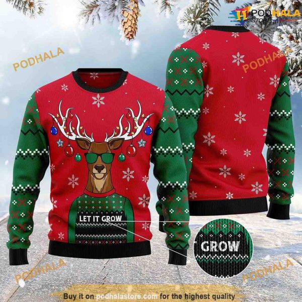 Let It Glow All Over Print Christmas Vacation Sweater