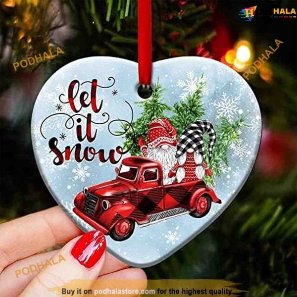 Let It Snow Gnomes Christmas Tree Ornaments, Funny Family Ornaments