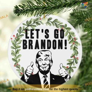 Lets Go Brandon Trump Ceramic Christmas Ornament, Family Christmas Tree Ornaments