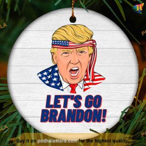 Let's Go Brandon Trump Christmas Ornament, Funny Conservative Gift Decorations