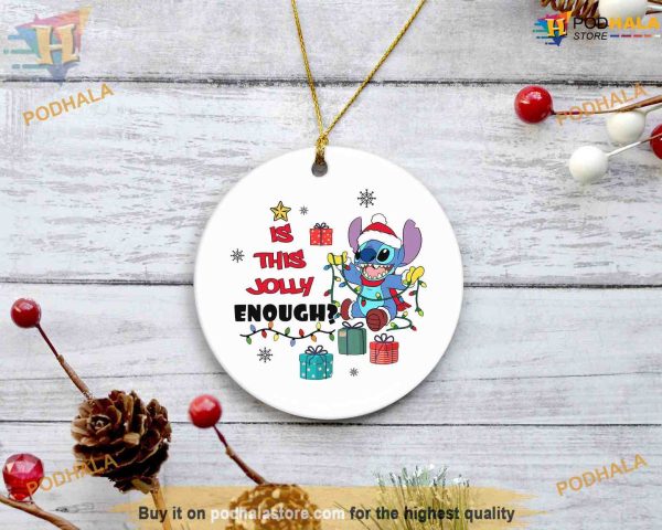Lilo and Stitch Jolly Enough? Ornament, Funny Christmas Ornaments