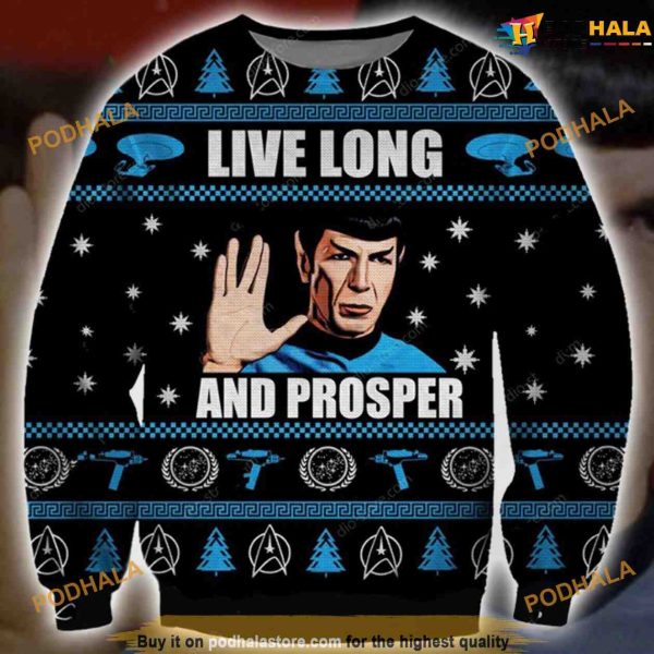 Live Long And Prosper Christmas 3D Cute Ugly Christmas Sweater
