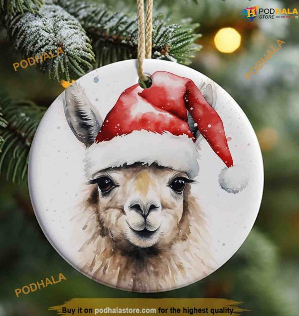 Llama Festive Christmas Ornament, Family Tree Decoration