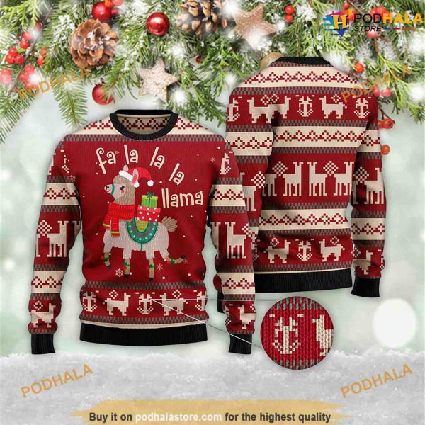 Llama Lalala Christmas 3D Cute Ugly Christmas Sweater