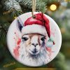 Llama-Themed Christmas Ornament, Custom Family Ornaments