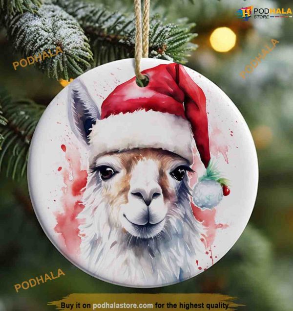 Llama-Themed Christmas Ornament, Custom Family Ornaments