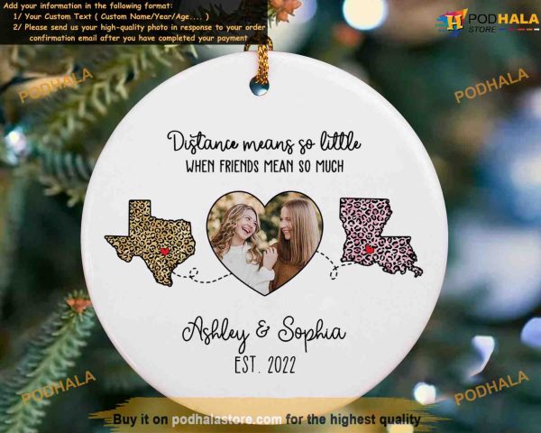 Long Distance Besties Personalized and Personalized Family Ornaments
