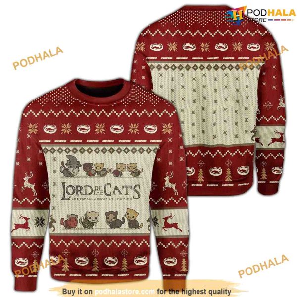 Lord Of Cats Woolen 3D Cute Ugly Christmas Sweater