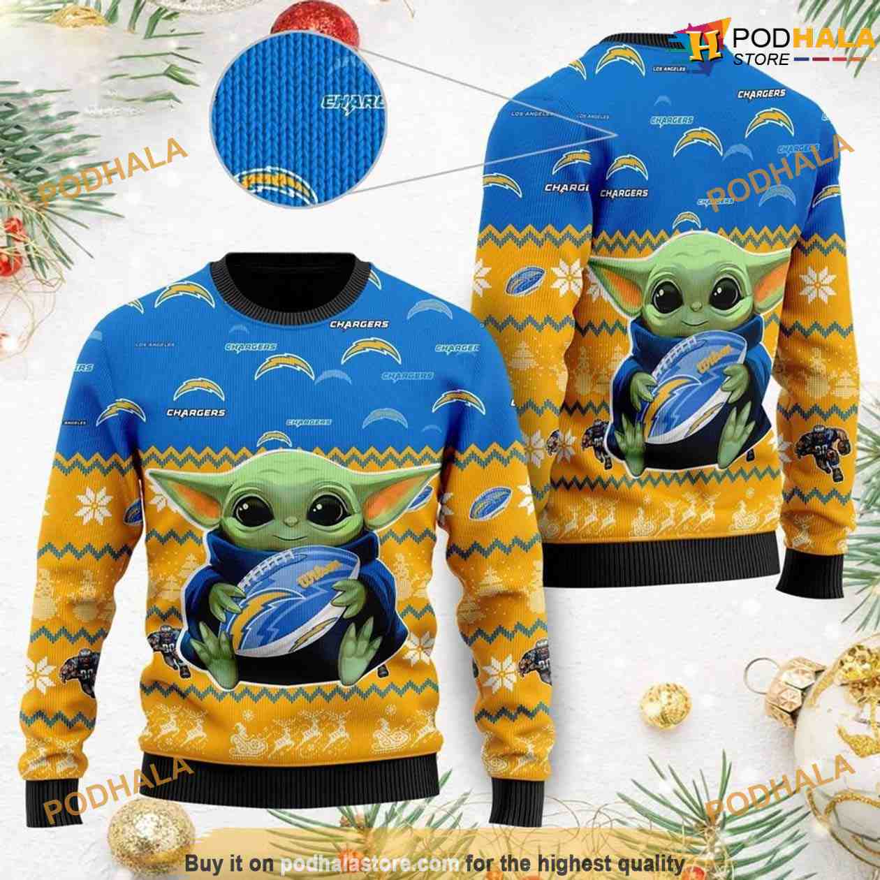 Los Angeles Chargers CUSTOM Christmas Sweater 