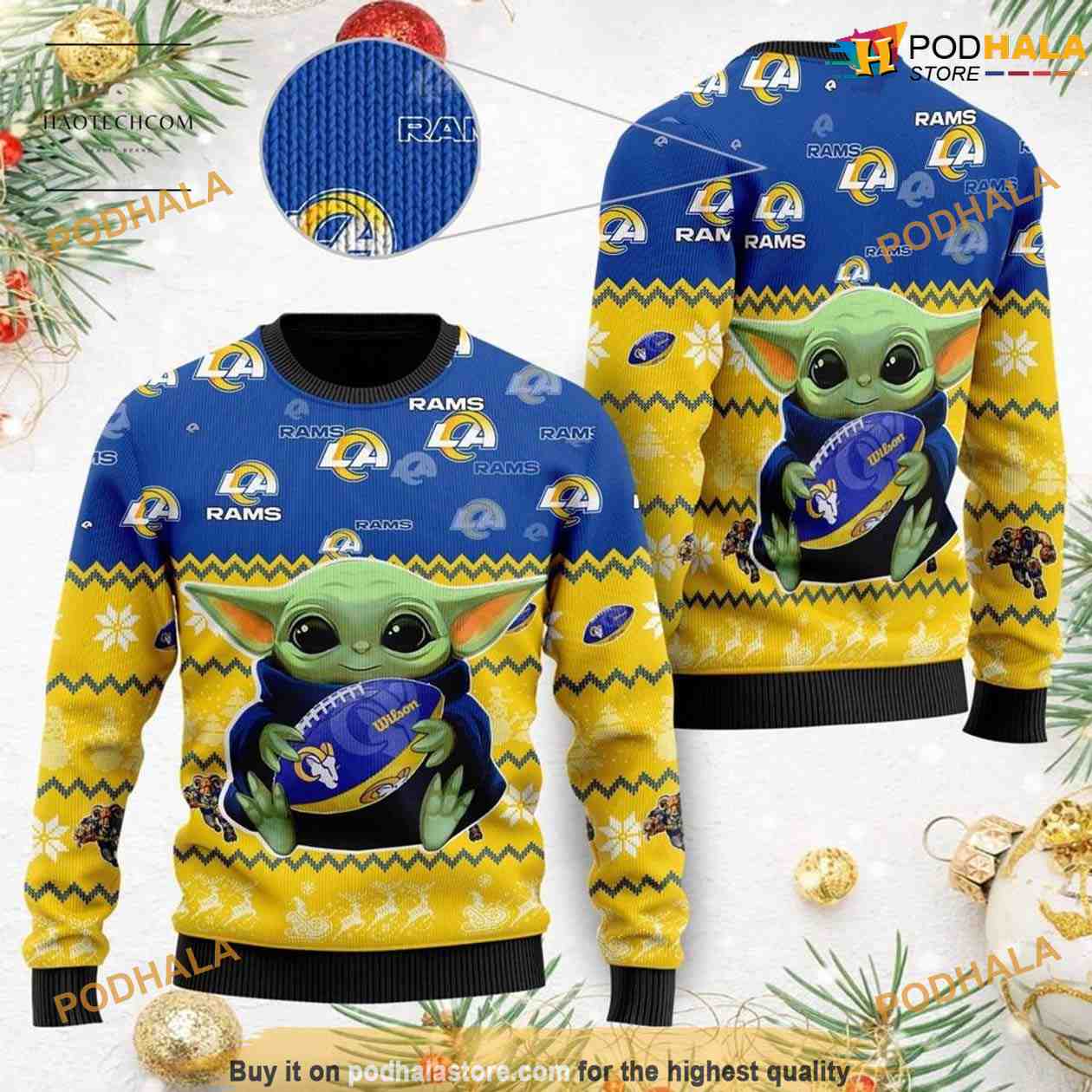 Los Angeles Rams Baby Yoda Family Ugly Christmas Sweater - Bring Your  Ideas, Thoughts And Imaginations Into Reality Today