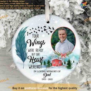 Loss of Father Memory Christmas Ornament, Custom Photo Ornaments