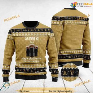 Magic Black Water Guinness Xmas 3D Funniest Ugly Christmas Sweater