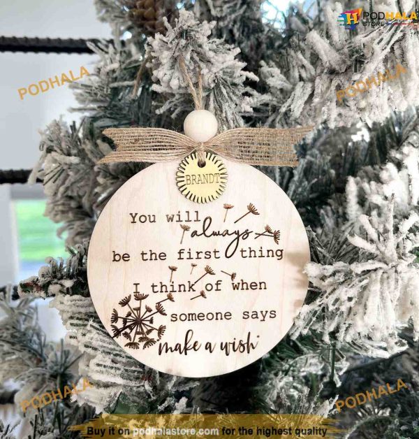 Make a Wish Memorial Christmas Ornament, Family Tree Decoration