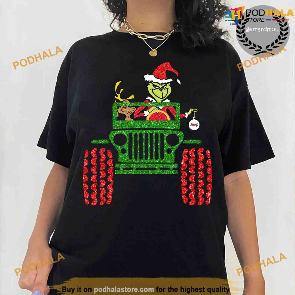 Marry Grinchmas Shirt, Grinch Jeep Christmas Sweatshirt