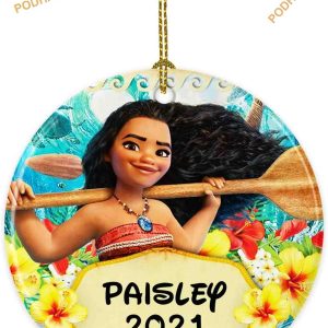 Maui Moana 2023 Kids Ornament, Personalized Christmas Disney World Christmas Ornaments