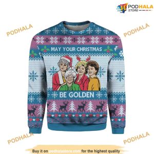 May Your Christmas Be Golden Funniest Ugly Christmas Sweater