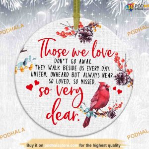 Memory Cardinal Xmas Ornament, Personalized Family Christmas Ornaments