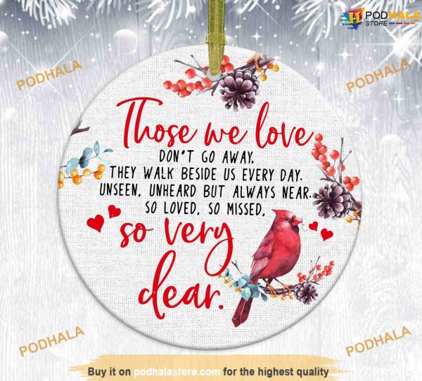 Memory Cardinal Xmas Ornament, Personalized Family Christmas Ornaments