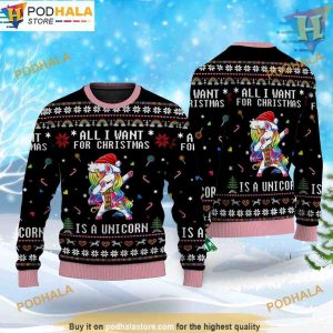 Men & Women's Unicorn Ugly Christmas Sweater, Great Gift For Christmas