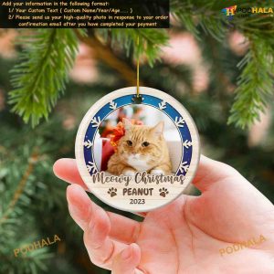 Meowy Christmas Cat Ornament Custom Photo Gift for Cat Mom 4