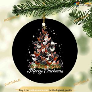 Merry Chickmas Xmas Ornament, Personalized Family Christmas Ornaments