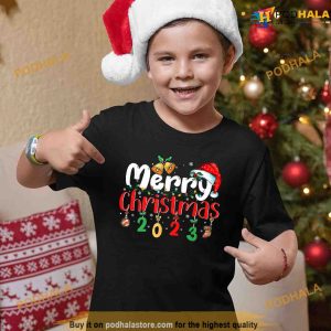 Merry Christmas 2023 Santa Elf Funny Family Matching Pajamas Shirt 3