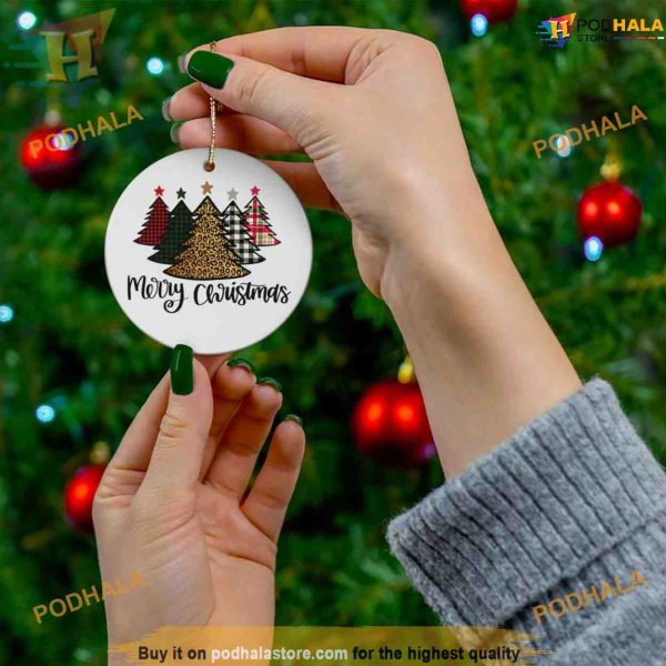 Merry Christmas Ceramic Ornament, Personalized Family Ornaments