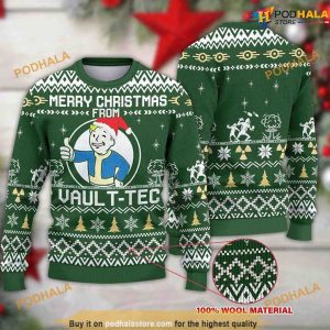 Merry Christmas From Vault Tec Fallout Christmas 3D Funny Womens Christmas Sweater