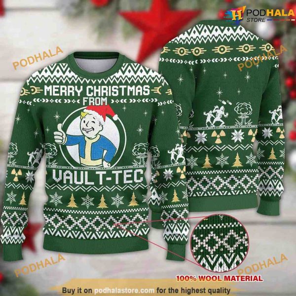 Merry Christmas From Vault Tec Fallout Christmas 3D Funny Womens Christmas Sweater