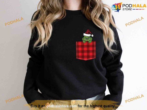 Merry Christmas Grinch in Pocket Sweatshirt, Grinch Christmas Sweatshirt, Christmas Gift