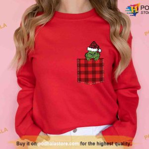 Merry Christmas Grinch in Pocket Sweatshirt Grinch Christmas Sweatshirt Christmas Gift 2